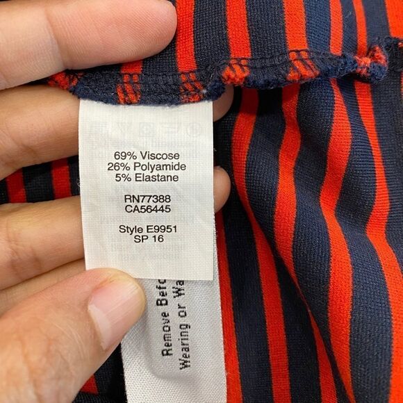 Madewell "Poppy" Navy Blue Red Striped Jersey Knit Pencil Skirt Bodycon - Picture 8 of 9